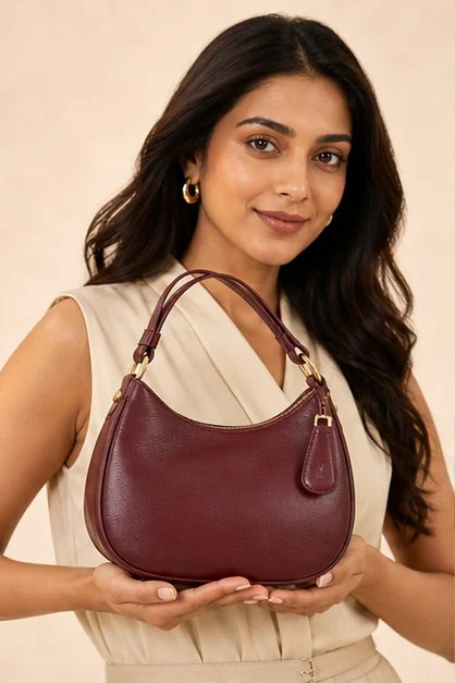 Woman carrying a Marvelle handbag